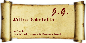 Jálics Gabriella névjegykártya